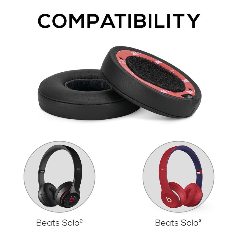 Brainwavz Earpads for Beats Solo 2 & 3 Headphones, Upgraded Replacement Pads with Memory Foam & Leather, Easy to Install, Black - Image 2